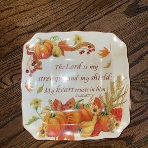Golden Harvest By Coventry Designers Pumpkins Scripture Dinner Plate